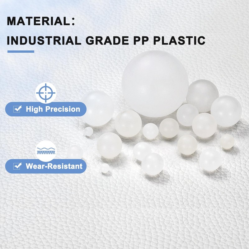 sourcing map 200pcs PP Plastic Bearing Balls 1/4" Solid Plastic