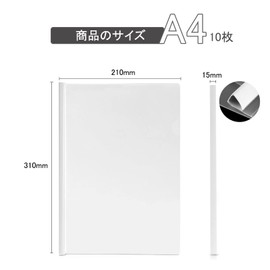 DY.2ten Slide File, A4, Large Capacity, Pack of 10, Rail File, Thick Binding, 0.6 inch (1.5 cm) Wide, Clear File, Rail Clear Holder, Holds Approximately 130 A4 Copy Papers, Document Storage, Document Protection, Business Folder, For Conferences, Offices,