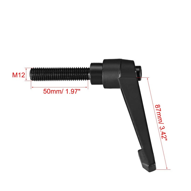 sourcing map 2pcs Adjustable Clamping Lever Handle M12 x 50mm