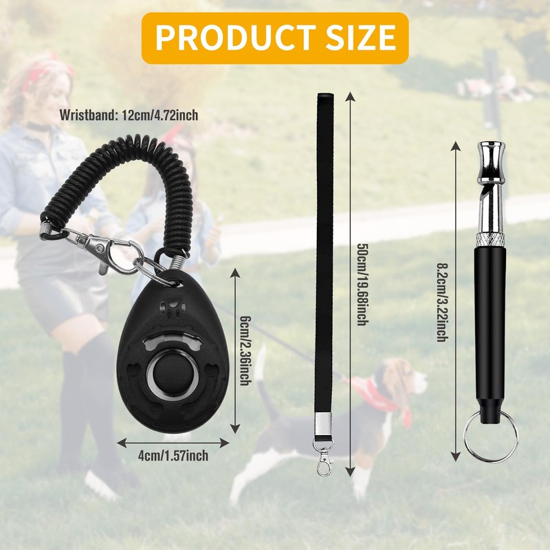 Dog Whistle and Clicker Set, Professional Training Set Dog Training