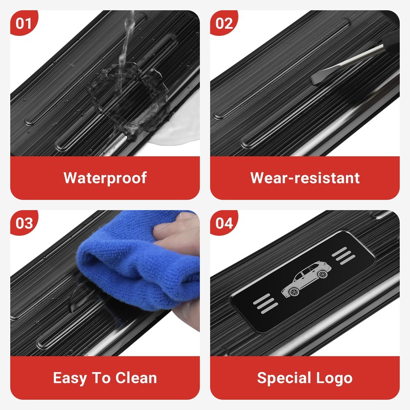 Hellet 4PCS Car Door Sill Protector for Toyota 2024 2025