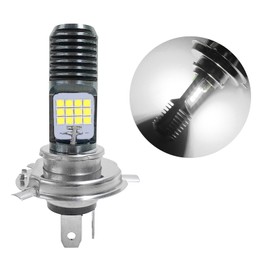Sbulhia 9-16V H4 LED Motorcycle Headlight Bulbs, Super Bright 3030 Chips Bulb Halogen Lamp Replacement, Waterproof High/Low Beam LED Headlight Bulb for Most Motorcycles ATVs (White)