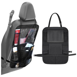 FuninCrea Car Seat Organiser with Touch Screen Tablet Holder, Car Organiser Multifunctional and Universal Auto Back Seat Organisers Multi-Pocket Cars Accessories for Most Cars (Black 1)