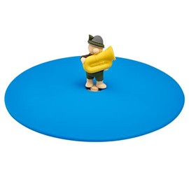 Lurch 210883 Mein Deckel Biergarten Toni Tuba, Glasabdeckung aus 100% BPA-freiem Premium-Platin-Silikon, Ø10,5cm, Bayern Blau