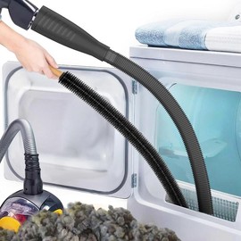 2 Pieces Dryer Vent Cleaner Kit Vacuum Attachment Hose with Brush, Dryer Cleaning Brush Lint Remover Hose - Color: Black