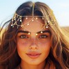 Kilshye Boho Sequin Head Chain Gold Headpiece Festival Headband for