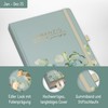 Häfft Häfft® Wochen-Notiz-Kalender 2025 A5 "Minty Leaves" Buchkalender, Terminplaner Notiz-Timer,