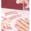 24Pcs French Tip False Nails, Square Nails with Glue, Press