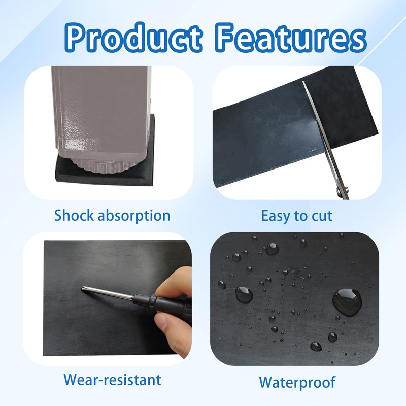 Black Adhesive Rubber Strip, 1/8 (.125)" Thick X 2" Wide
