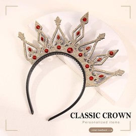 DRESBE Crystal Headbands Gold Glitter Crown Hair Hoop Festival Headdress Cosplay Party Hair Accessories for Women and Girls