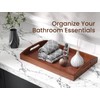 Danfoxer Bamboo Set of 2 Serving Tray with Handles,Large &