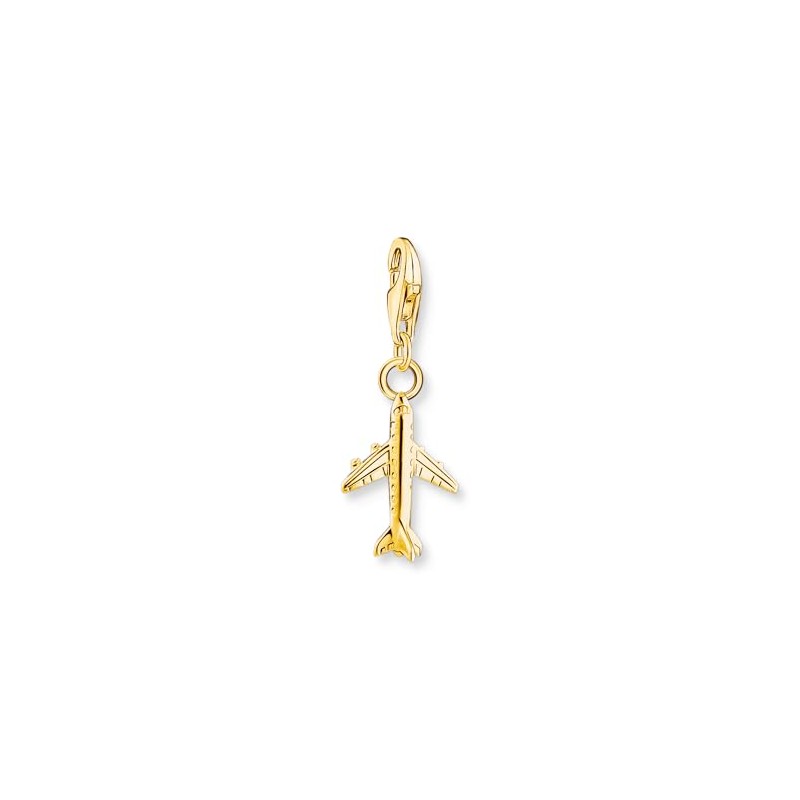 Thomas Sabo 18K Gold Plated Silver Airplane Charm Pendant 2012-413-39,
