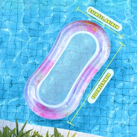 Tixlafe Inflatable Water Hammock Air Mattress Lounger with Net, Pool Hammock with Mesh, Water Bed Floating Lounge Chair for Swimming Pool Beach for Adults (Butterfly)