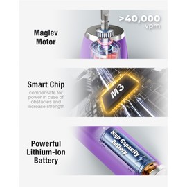 7AM2M cepillo dental eléctrico Sonic para adultos y niños, carga rápida inalámbrica, una carga para 90 días (morado)