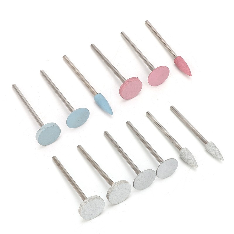 12Pcs/Set Dental Polisher Drill Grinding Head Kit Porcelain Teeth Tool