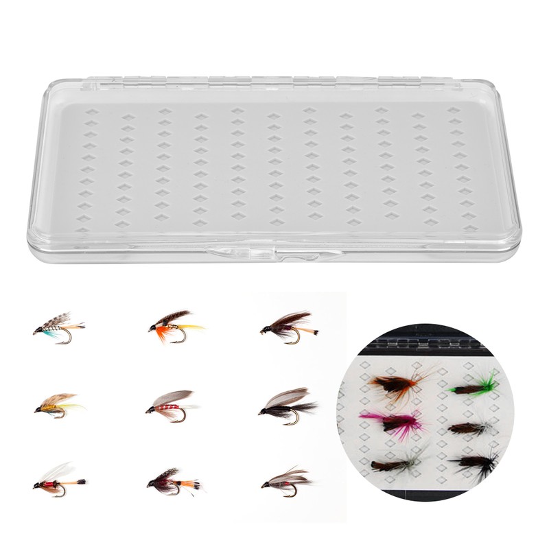 Ultra Thin Transparent Fly Lure Box Bait Storage Case Container
