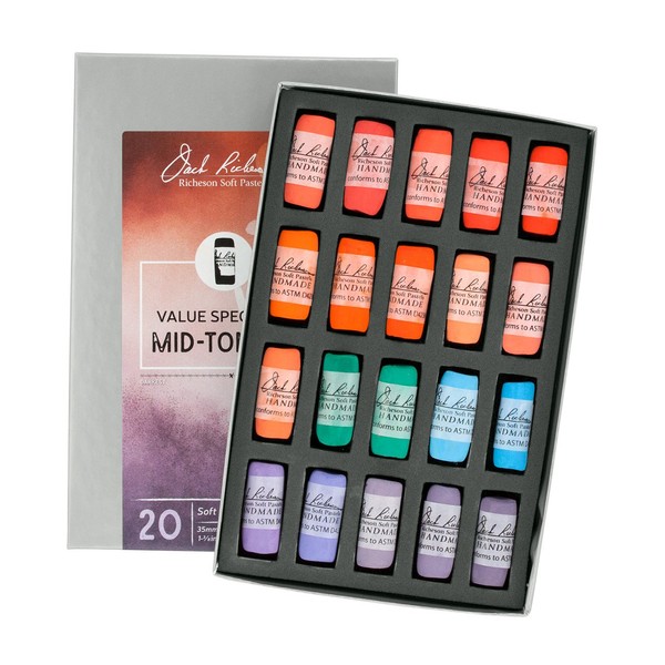 Jack Richeson Hand Rolled Soft Pastels Value Spectrum : Mids