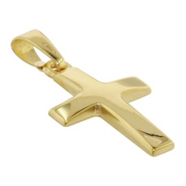 trendor Cross Pendant for Children Gold 333 + Necklace Silver Gold-Plated Children's Jewellery, Cross Pendant Made of Real Gold for Girls and Boys, Gift Idea, 75692, Gold, No Gemstone