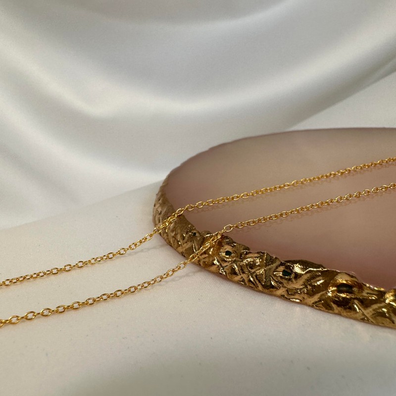 jewellerybox Sterling Silver Fine Trace Chain Dipped Gold | Chain