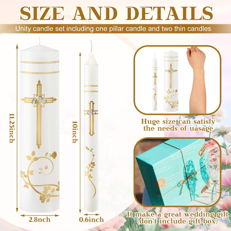 Frienda Unity Candles for Wedding Ceremony Set Wedding Unity Taper