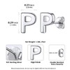 ChicSilver P Initial Earrings for Women Tiny Letter Studs Anti-Allergic