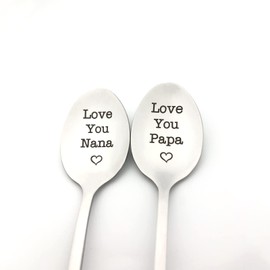 Nana and Papa Gifts for Grandparents Love You Nana Papa Spoon Set Christmas Birthday Gifts for Grandma Grandpa Fathers Day Mothers Day Gift Grandparents Gifts from Grandkids