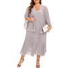 Plus Size Jacket Dress Suits 2 Piece Chiffon Sets Delicate
