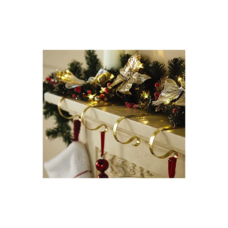 4 x Brass Mantelpiece Clips – Clip On Mantelpiece Hooks