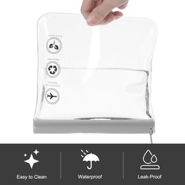 Ouligay 4 Pcs Clear Toiletry Bags for Traveling,Clear Travel Pouch Waterproof,Leakproof Travel Bags for Liquids,Portable Travel Accessories for Airplane Holiday Towels Toiletries Cosmetics(7.8Inch)