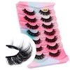 Leipple False Eyelashes, 7 Pairs, 8D Artificial Eyelashes Set, Reusable