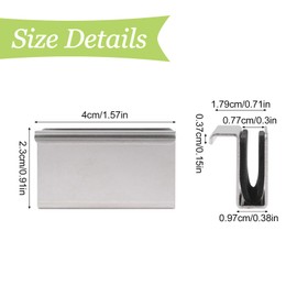 UFURMATE 8Pcs Glass Finger Edge Pull Cabinet Finger Pull Handle Glass Door Clips Cabinet Latch Clamp Concealed Handle for Display Glasscase Door (Pearl Chrome)