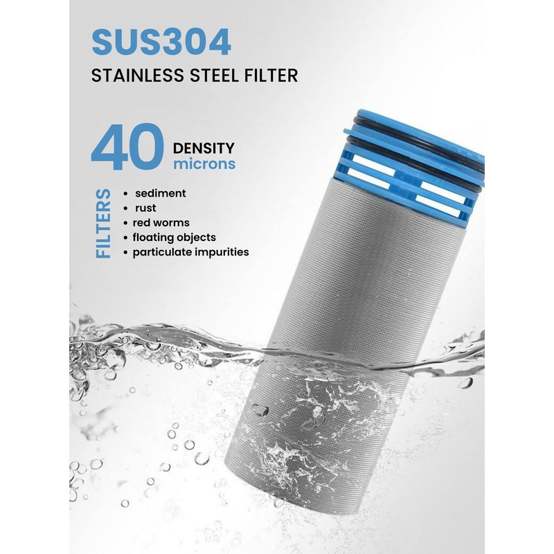 Water Sediment Pre Filter (40Micron - 3/4") SUS304 Stainless Steel