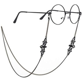 HAISENGO Black Bat Glasses Chain for Women Men Kawaii Eyeglasses Chain Holder Strap Cord for Sunglasses Eyewear (black bat)