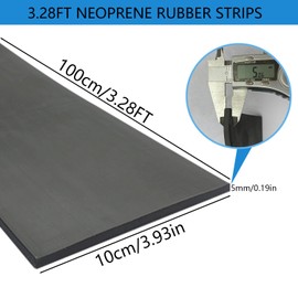 Rubber Strips 5 mm Rubber Mat 10 cm x 1 m Rubber Strips Hard Rubber Solid Rubber Scraper Strip Non-Slip Insulating Ideal for Use as Protection in Industrial Garage Applications (100 x 5 mm x 1 m)