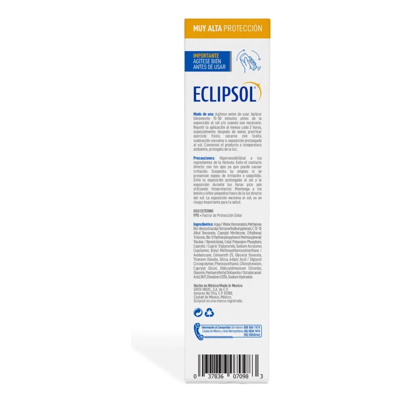 Pack Eclipsol Ultra Crema Protector Solar Facial Corporal Fps50 125g