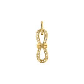Amor Motif Pendant Gold 375/9ct Women's Pendant with Synthetic Zirconia 1.7 cm White Comes in Jewellery Gift Box 2039175, Gold 375/9ct, Synthetic zirconia.