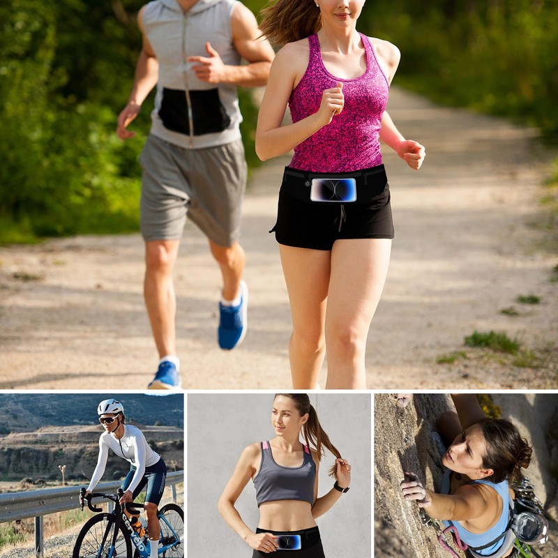 Running Belt Waist Pack with Touch Screen Window, Adjustable Fanny