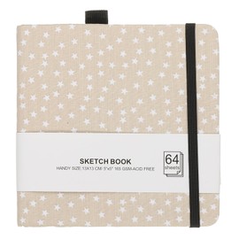 PATIKIL 5.1x5.1" Watercolor Sketchbook, 64 Sheet 165GSM/112lb Watercolor Paper Sketchbooks Acid Free Watercolor Journal Hardcover Artists Paper Pads with Pen Holder, Gray Star