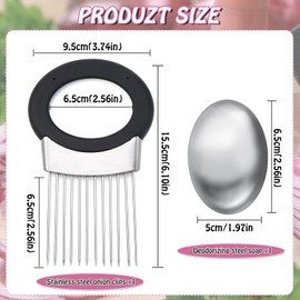 VZXZXE Onion Cutter Aid, Stainless Steel Onion Holder Suitable for Cutting Potatoes, Carrots, Onions, Vegetables, Meat, etc