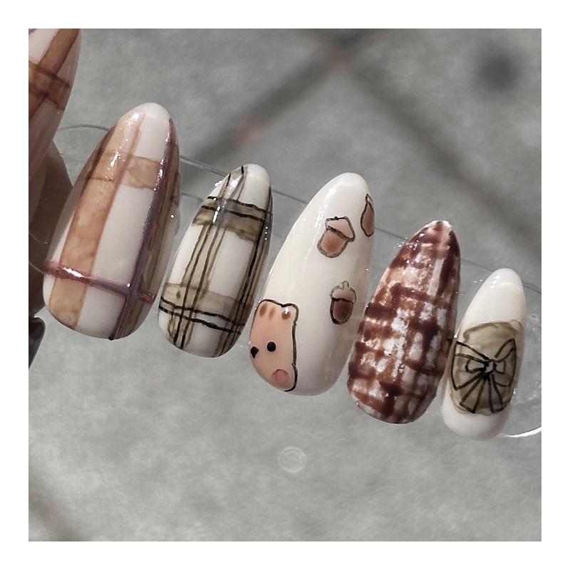 Where do acorns come from~ Handmade nail tips - Stiletto