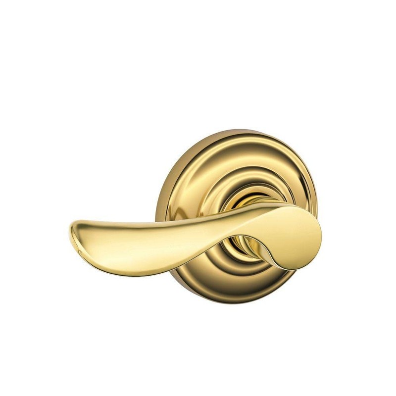 Schlage Champagne Passage Lever, Andover Rose,Bright Brass