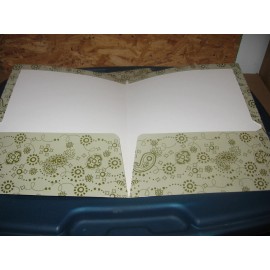 ATC- American Thermoplastic Co School supplies- 10 (Ten) Olive Paisley Linen Paper Folder to keep organized