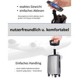 VILLAGEBOOM Electronic Luggage Scales - Portable Digital Luggage Scales - Luggage Scales up to 50 kg with LCD Display + Social Added Value - Every Purchase Supports Solar Projects in Africa