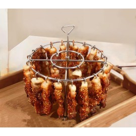 Air Fryer Grill, Round Hanging Design, Even Heat, Universal Air Fryer/Oven/Smoker (1 Grill + 24 Baking Strips)