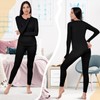 Patelai 2 Set Thermal Underwear Warm Fleece Lined Leggings and