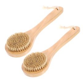 TOVINANNA 2pcs Bath Massage Brush Soft Natural Boar Bristle Exfoliating Shower Tool for and Skin Revitalization for Daily Body Care and Spa