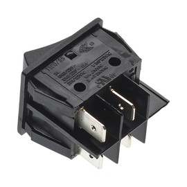 Mini Rocker Switch 12V 2 Pin (Pack of 1) Toggle Switch DPST ON OFF Press Button 250V Volt AC 16A Amp Black Snap-in for Car Auto Automotive Boat RV Household DIY Appliances