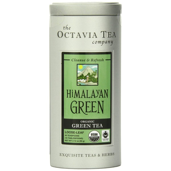Octavia Tea Himalayan Green (Organic, Fair Trade Certified Green Tea) Loose Tea, 2.12 Ounce Tin