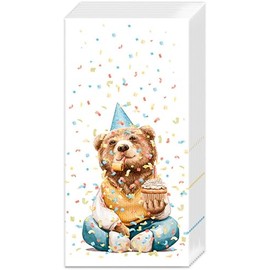 IHR Ideal Home Range Pocket Tissues 4-Ply Facial Tissue Pack, 10-Count, Happy Teddy, 1-Pack Only