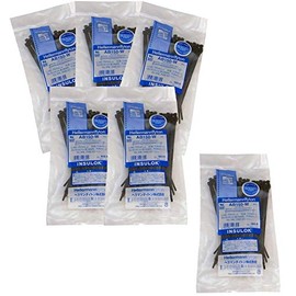 Heraman Titon AB150-W 100 Pack Weatherproof Indoor and Outdoor Grade Cable Ties - Black (Set of 6)